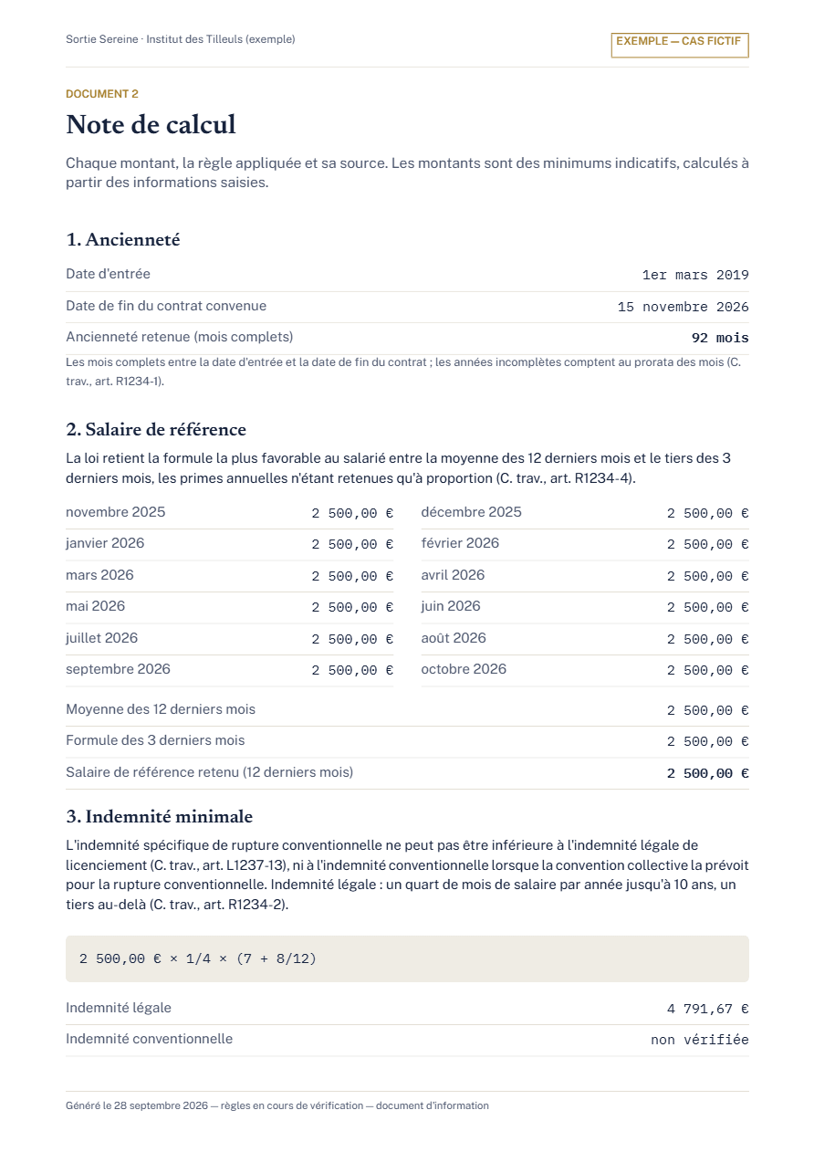 Aperçu de la première page : Note de calcul